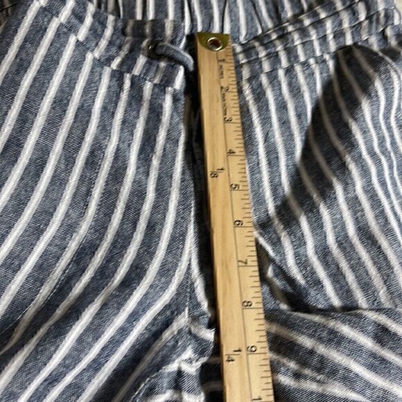 For Cynthia pants womens Sz Small striped  Linen blend drawstring Pull on light - Picture 7 of 12